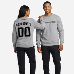 Sweat-shirt à col rond personnalisé imprimé par le fabricant OEM, couleur unie gris, streetwear pour hommes, haut en molleton décontracté pour le sport - Product Image 1