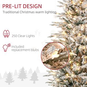 Albero di Natale Artificiale Preilluminato Alto 180 cm con 636 Rami Innevati, 250 Luci Giallo Caldo Trasparenti, Decorazione Natalizia con Apertura Automatica - Product Image 5
