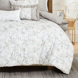 Ensemble de literie brodé de feuilles botaniques 7 pièces avec motifs imprimés - Product Image 3