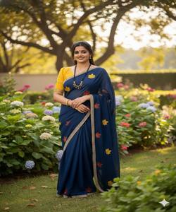 Sari de seda Rangoli de lujo con bordado Jari y espejos auténticos, blusa sin coser, para fiestas, precio mayorista, prendas étnicas, amarillo. - Product Image 2