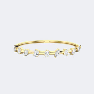 Brazalete de Oro Sólido con Diamantes de Corte Mixto de 3.00CTW Engastados en Puntas - Product Image 1