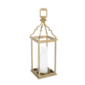 Lanternes à bougies en acier inoxydable et en verre au design unique, finition dorée pour la décoration intérieure et extérieure, lanterne suspendue - Product Image 1