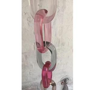 Collier moderne en résine à maillons larges, mélange de couleurs, style punk, creux, gros, épais, long, en acrylique, chaîne à maillons, décoration d'intérieur, fait main - Product Image 5