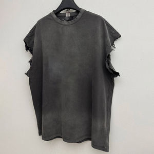 Camiseta sin mangas personalizada para hombre OEM, 100% algodón, estilo vintage, lavado ácido, camiseta desgastada, ropa urbana, impresión personalizada en serigrafía - Product Image 2