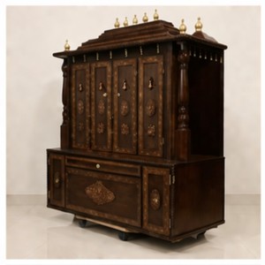 Buy Traditional Walnut Polish Teak Wood Hand Carved <b>Mandir</b>/Temple Home Decor Customized Size Sale At Factory Price Australia - Product Image 4