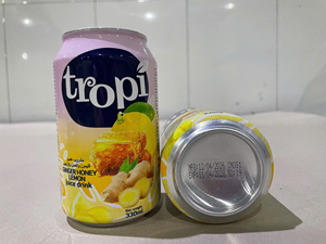 Jus de fruits et légumes aromatisé au miel, citron vert et gingembre, 330 ml, boîte en aluminium, marque Tropi, naturel - Product Image 2