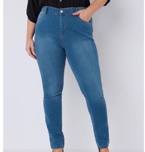 Jeans en denim décontractés pour femmes, coupe ample, taille haute, pantalons décontractés, fabricant et fournisseur en gros, jeans bleus confortables en coton - Product Image 1