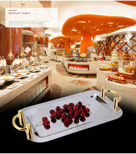 ถาดเสิร์ฟโลหะทรงสี่เหลี่ยมทันสมัยพร้อมหูจับ ผลิตโดย Craft Emporium Exports ลายศิลปะอาร์ตเดโค ภาพนิ่ง ผลไม้ ถาดตกแต่ง - Product Image 6