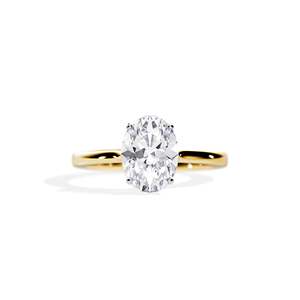 Women's 14K Gold Plated Oval Cut Diamond Engagement Ring Prong Setting floral Style - Product Image 1