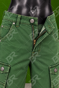 Visioary <b>Green</b> Cargo <b>Shorts</b> <b>Men</b> Mid Waist Multi Pocket Denim Summer Casual Utility Style Breathable Regular Fit - Product Image 5