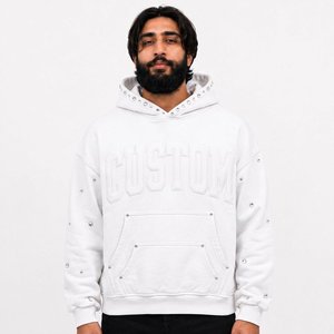 Sweat à capuche d'hiver brodé personnalisé en molleton 100 % coton épais, coupe oversize avec motif graphique pour les acheteurs américains - Product Image 4