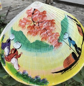 VENTE FLASH Chapeau conique vietnamien de qualité supérieure Blue Lotus 2025 Idéal pour les séances photo et les événements culturels - Product Image 2