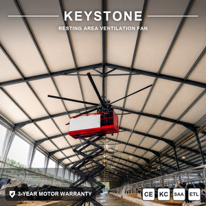 พัดลมเพดาน HVLS ระดับฟาร์ม ขนาด 7.3 ม. มอเตอร์แม่เหล็กถาวร ประหยัดพลังงาน สำหรับพื้นที่เลี้ยงปศุสัตว์ขนาดใหญ่ โรงเรือนปศุสัตว์ - Product Image 1