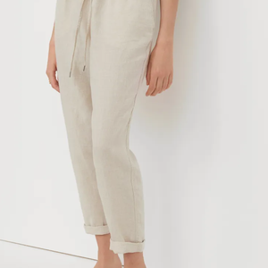 Custom logo Woven Label Summer Women's Loose <b>Wide</b>-<b>leg</b> Cotton <b>Linen</b> Women's <b>Trousers</b> Casual Pants High-waist Straight-<b>leg</b> - Product Image 1
