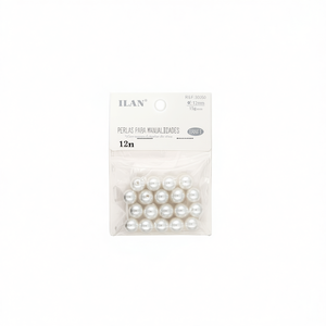 Perle Ilan per artigianato, perline bianche da 12 mm, 15 g - Product Image 1