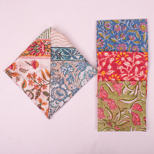 Artisan Block Print Floral Cotton <b>Square</b> <b>Scarf</b> Boho Chic Fashion Multifunctional High Quality Head <b>Scarf</b> Ethnic Spring Summer - Product Image 5