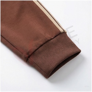 Veste de survêtement marron pour homme à col montant et fermeture éclair, manches longues, couleur unie, respirante, décontractée, pour l'automne, coupe classique - Product Image 6