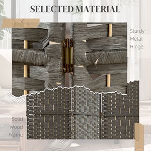 8-Panel Portable Privacy <b>Screen</b> Translucent Wave Fiber Room Divider Dark Gray <b>Folding</b> Room Partition for Home Office Traditional - Product Image 5