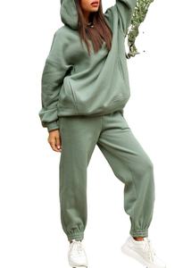 Women's Tracksuit <b>Set</b> Custom Warm Fleece Hoodie Women Tracksuits High Quality Tracksuits for Women Hooded Style - Product Image 4