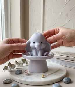 Soy Blend Elephant Shaped Handmade Fruity Scented Art Candle Baptism <b>Gift</b> Luxury Cute Birthday Customize <b>Box</b> Available - Product Image 4