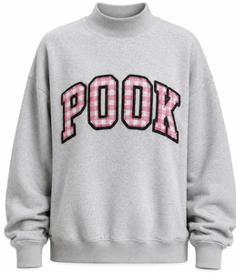 เสื้อสเวตเชิ้ตคอกลมแบบวาร์ซิตี้สำหรับผู้หญิง Pook Wholesale Custom Love Hurts  แบบสบายๆ สไตล์ Preppy  ตกแต่งด้วยผ้า Chenille Tackle Twill  สำหรับใส่ไปมหาวิทยาลัย - Product Image 6
