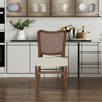 Chaise de salle à manger en rotin naturel de luxe moderne finition marron pour la maison, la cuisine et la salle à manger