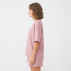 Ensemble Jogging d'été personnalisé avec logo, col rond, pour femme, deux pièces, tenue décontractée, t-shirt et short - Product Image 2