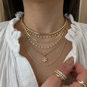 Delicado Collar de Diamantes Marquise en Oro de 14K para Mujer, Joyería Minimalista en Cadena para Combinar, Regalo de Aniversario para Ella, Oro Sólido - Product Image 4