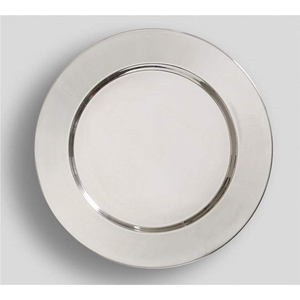 Elegante Plato Base Redondo de Acero Inoxidable Martillado con Acabado Espejo para Venta al por Mayor, para Eventos, Catering y Decoración de Mesa - Product Image 1