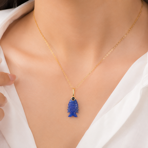 Colgante de Pez de Labradorita, Jade, Cristal de Cuarzo y Circonita Cúbica, Chapado en Oro de 18K sobre Latón, Collar Único, Moderno y Minimalista para Fiesta, Regalo para Ella - Product Image 3