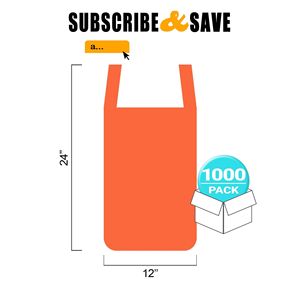 ถุงใส่เสื้อยืดสีส้มแพ็ค1000แบบบางเฉียบถุงโพลีเอทิลีนทึบแสงหนา0.65มิลสำหรับซื้อของชำ - Product Image 2