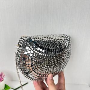 New Design Metal Bags Blue Stone Colorful Mosaic Pattern Leather Clutch Handbag Attractive Evening Clutch Bag for <b>Ladies</b> By FWE - Product Image 5