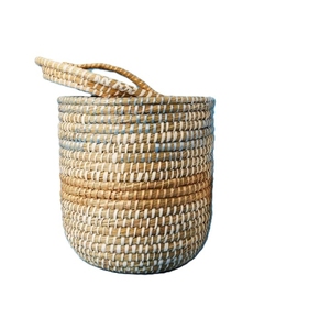 Cesta de almacenamiento Kaisagrass hecha a mano, 100% natural, ecológica, de forma redonda, para decoración del hogar, con logo personalizado. - Product Image 2
