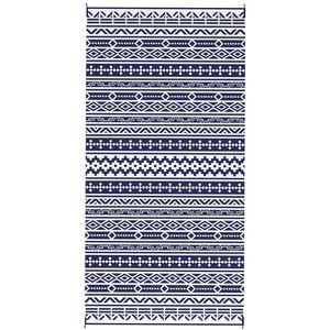 Tappeto Reversibile Verde per Esterni Antiscivolo, Geometrico Intrecciato per Patio e Spiaggia, Composto da Poliestere, Polipropilene, Paglia e Plastica - Product Image 2
