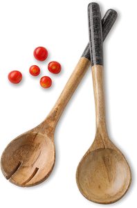 Mango Wood <b>Salad</b> Servers, traditional utensils hand-carved from mango wood. Measures 2"W x 11"L Hand-wash only - Product Image 4