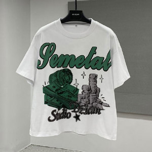 T-shirt en coton 100% de haute qualité, coupe droite, épaules tombantes, impression sérigraphique, poids lourd, respirant, séchage rapide, personnalisable. - Product Image 1