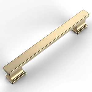 Modern Brushed Gold Cabinet Handles T <b>Bar</b> Zinc Alloy Drawer <b>Pulls</b> Square Kitchen Cupboard Wardrobe Door Hardware Lever - Product Image 1