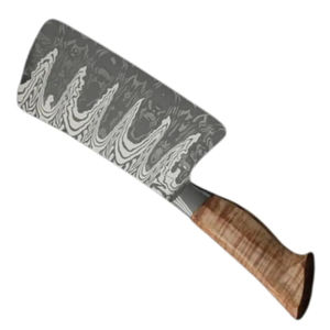 Burraq DIY OEM Custom Handmade Damascus Steel Chef Cleaver Multi-Functional <b>Twist</b> Pattern <b>Knife</b> Leather Sheath Kitchen Use - Product Image 2