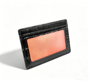 [Mejor Valorado] Cartera Delgada de Cuero Genuino Castello con Grabado de Cocodrilo y Combinación de Colores en Poliéster Abierto - Product Image 5