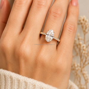 IGI Certified Oval Cut Lab Grown <b>Diamond</b> Engagement <b>Ring</b> Hidden Halo and Pave Setting Wedding <b>Ring</b> for Women Anniversary Gifts - Product Image 6