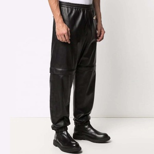 Pantalones ajustados de cuero con logotipo personalizado para hombre, impermeables, resistentes al viento, de cintura media, brillantes y a la moda, para actuaciones de bandas de rock. - Product Image 3