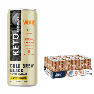 Café Keto VINUT de 320ml-Sin OGM, sin lácteos, mezcla Arábica y Robusta, Etiqueta Privada, OEM/ODM, muestra gratis disponible - Product Image 1