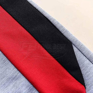 Shorts de sport gris et rouge pour homme, taille mi-haute, avec cordon de serrage, séchage rapide, respirant, écologique, style bermuda, en coton tricoté - Product Image 6