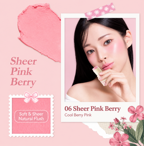 MAKEHEAL Tinted Sheer Stick Blusher 6g Sweet Korean Blush Stick 5 Shades Sheer Glow K-Beauty Makeup - Product Image 3
