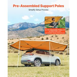 Tenda Laterale per Auto da 133 Piedi Quadrati, 270 Gradi, Impermeabile, Protezione UV50+, con Borsa per il Trasporto, per Tutte le Condizioni Meteo, Tettuccio per Camion Gratuito - Product Image 2