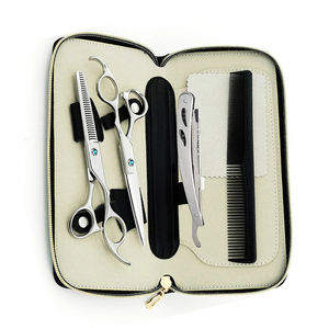 Kit Profesional de Peluquería para Barbero: Tijeras de Entresacar de Acero Inoxidable Pulido Espejo, Tijeras Afiladas, Peine Recto y Tijeras de Corte Recto para Salón - Product Image 3