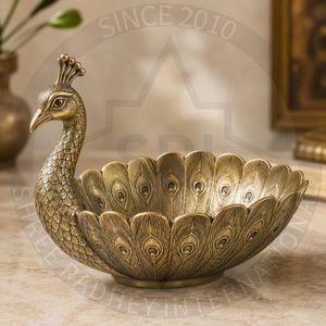 <b>Rustic</b> Metal Engraved Bowl Artistic Handmade Decorative Centerpiece Tray - Product Image 3