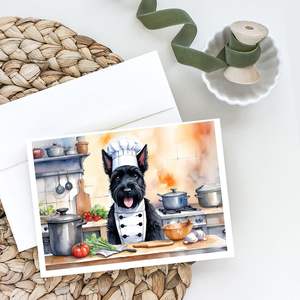 Scottish Terrier the Chef Whimsical A7 Juego de tarjetas de felicitación Paquete de 8 tarjetas de notas en blanco con sobres Tamaño 5x7 - Product Image 2