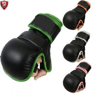 Gants de sparring MMA haut de gamme, gants d'entraînement à doigts ouverts, gants de protection rembourrés pour les arts martiaux MMA, la boxe - Product Image 1