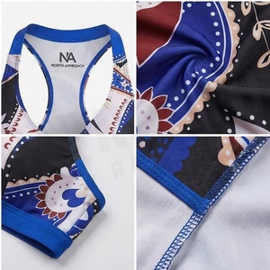 Ensemble tankini imprimé 2 pièces pour femme avec haut dos croisé et short, maillot de bain à séchage rapide - Product Image 4